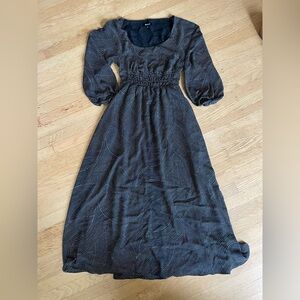 Madewell Black and White Long Sleeve Dress